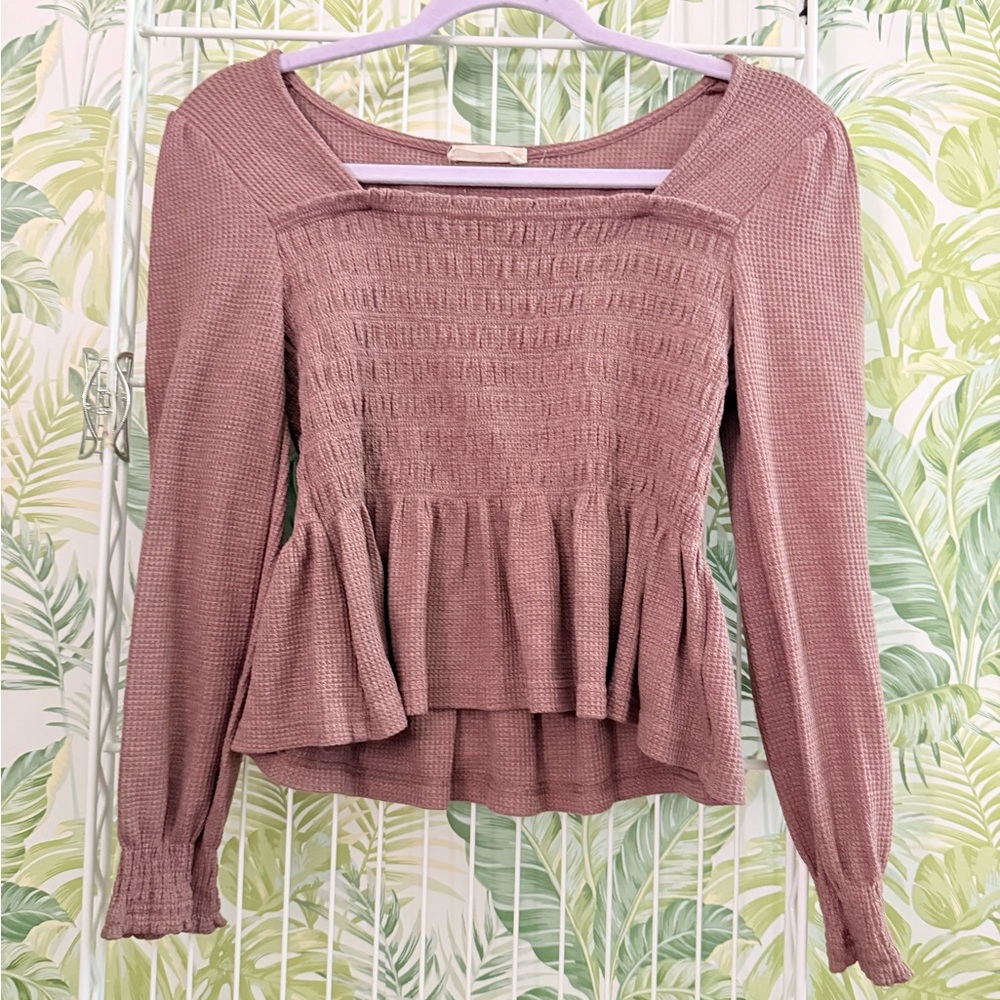 Altr’d State Women’s Mauve Smocked Top